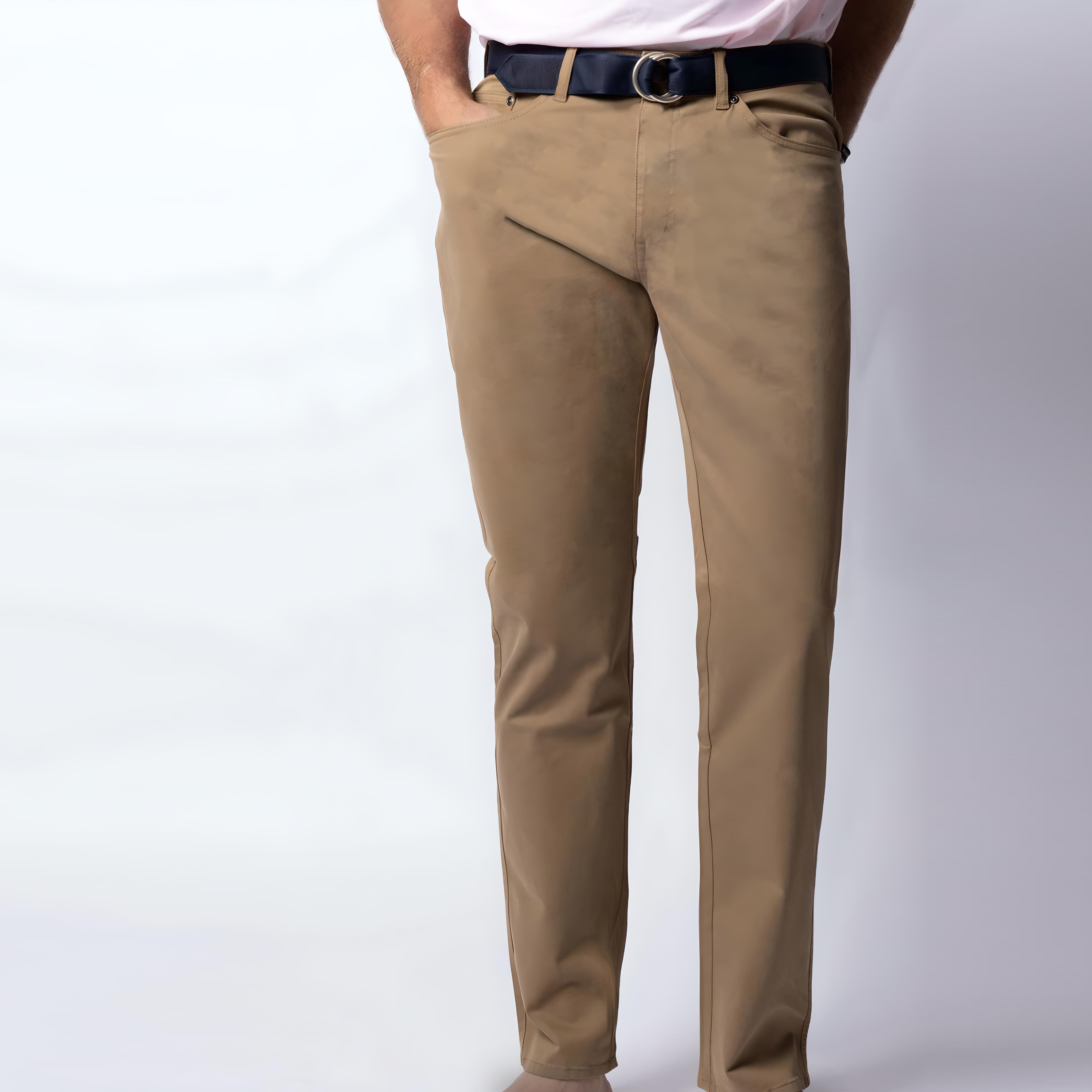 Slim Fit Five-Pocket Stretch Cotton Garment Dyed Pants