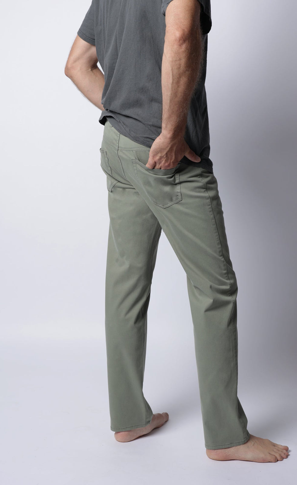 365 | Olive Stretch Cotton Sateen 5 Pocket Pants - NEW FOUND
